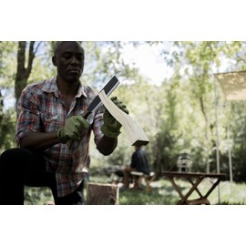 Barebones Japanese NATA Hatchet - 7-Inch Stainless Steel Machete – Durable Full Tang Design with Walnut Handle and Canvas Sheath – Perfect for Medium to Heavy-Duty Chopping, Splitting and Cutting