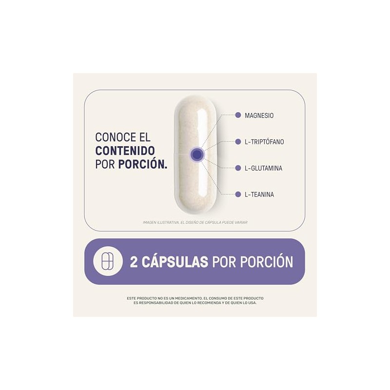 LIFE 360+ Moon Blend Magnesio, Triptófano, Teanina y Manzanilla|180cápsulas
