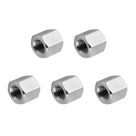 PATIKIL #10-32 UNF 304 Stainless Steel Hex Coupling Nuts, 5 Pcs 6mm/0.24" Length Fully Threaded Rod Coupling Nut Studding Connector Fasteners, Silver Tone