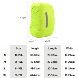 Hi-Visibility Waterproof Backpack Rain Cover with Reflective Strip and Adjustable Buckle Strap-Ultralight, Anti-Dust, Anti-Theft, Ideal for Outdoor Hiking, Camping, Cycling and Traveling(Yellow, XL)