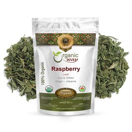 Organic Way Premium Raspberry Leaf Cut & Sifted (Rubus idaeus) - European Wild-Harvest | Organic & Kosher Certified | Vegan, Non GMO & Gluten Free | USDA Certified | Origin - Albania (1/2 LBS/8 OZ)