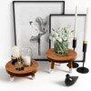 JOLLYMER 9” Round Dip Dyed Teak Plant Stand |Wood Risers