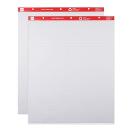 Office Depot® Brand Easel Pads, 27" x 34", Ruled, 50 Sheets, 30% Recycled, White, Pack Of 2