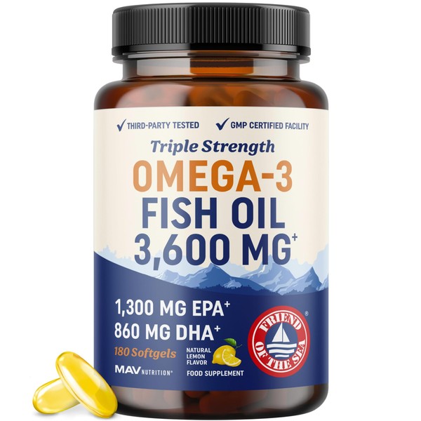 MAV NUTRITION Omega-3 Fish Oil Supplement 3600 mg | EPA