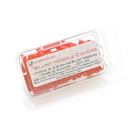 Dispense All - Blunt Needle Covers, Red, Fits 14, 15, 16 Gauge (Qty 50)