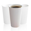 16oz Double Wall Ripple White Paper Coffee Cups- Pack of