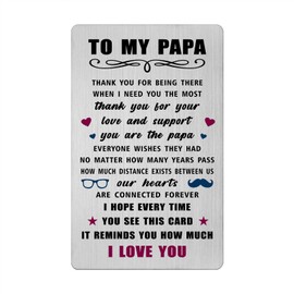 Fathers Day Card for Papa- I Love You Papa Birthday Gifts- Christmas Xmas Valentines Thanksgiving