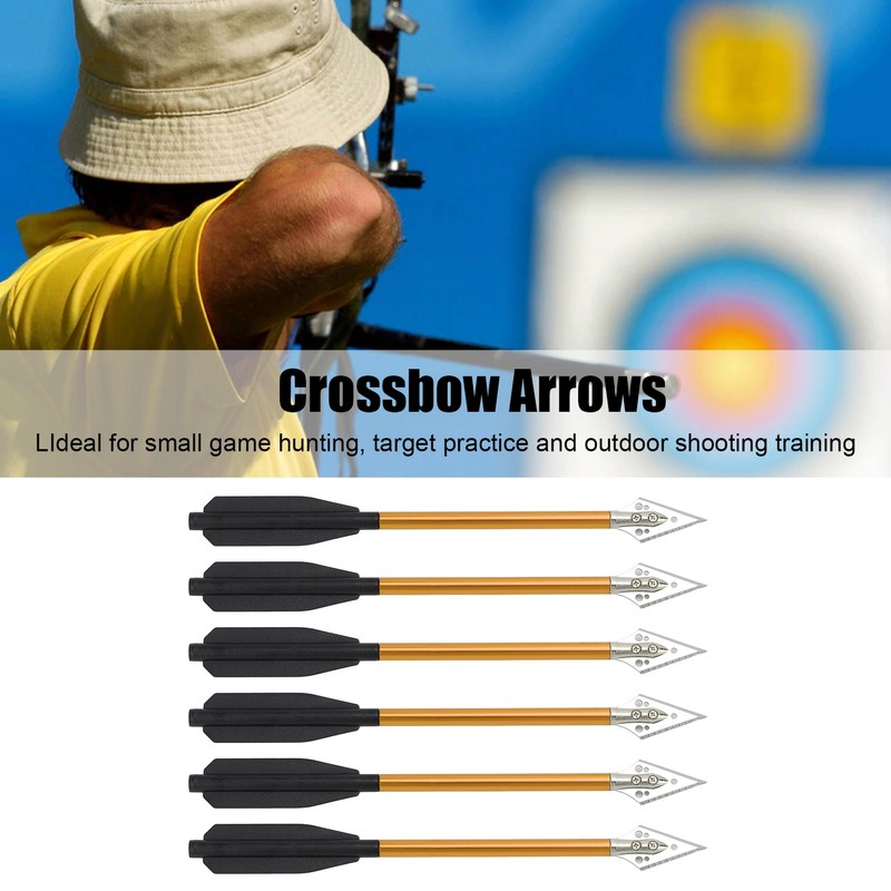 6Pcs Crossbow Arrows Double Screw Fixing Aluminum Alloy Shooting Bow