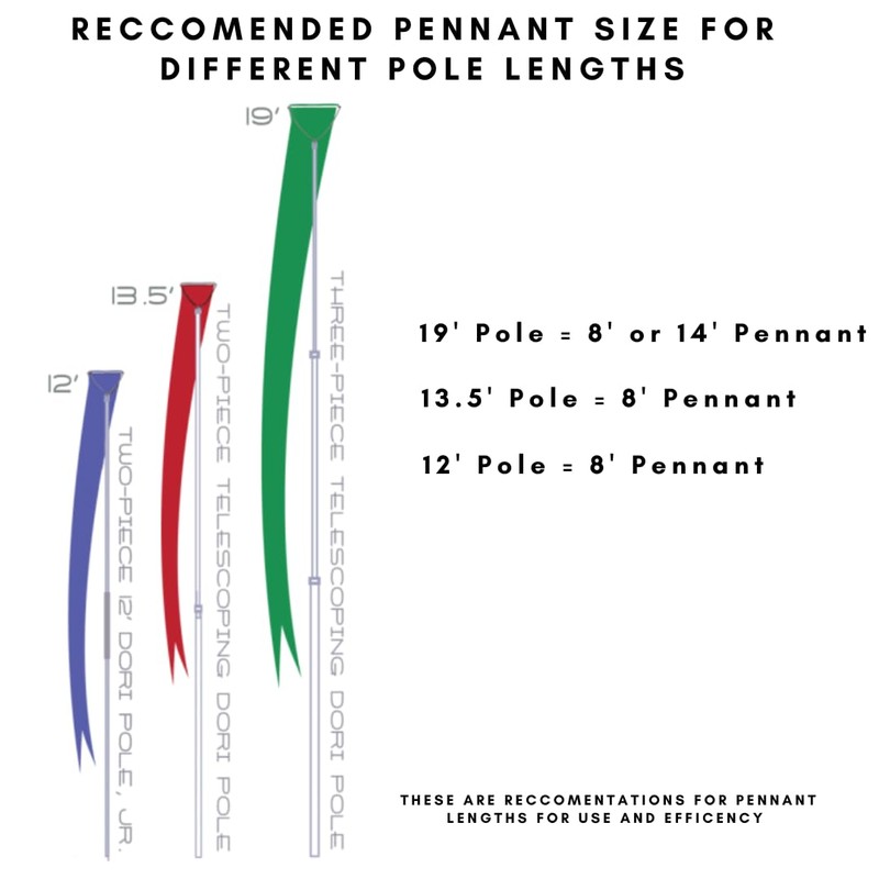 Dori Pennant Flag (White & Irish Green, 14 Foot)