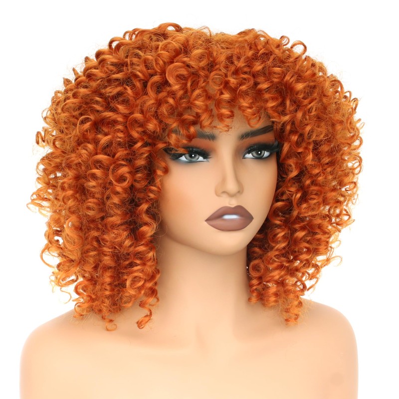 PORSMEER Pelucas Afro Rizadas De 35 Cm Para Mujer, Cortas,