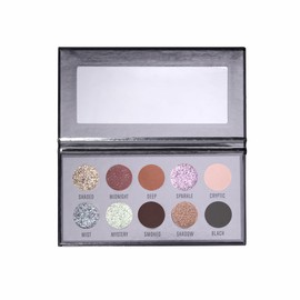 Maffick Paleta de Sombras de Ojos, 10 Colores, Negro y Brillante, Acabado Mate y Metálico (02, 128g)