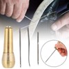 Chazcool 2 Set Leather Sewing Awl Needle with Copper Handle