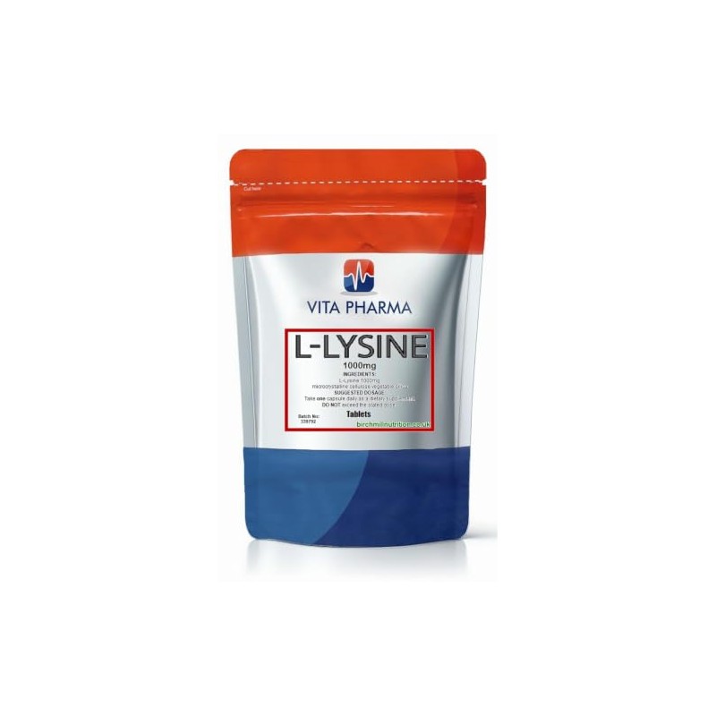 VITA PHARMA L-Lysine 1000mg 30 Tablets | Essential Amino Acid