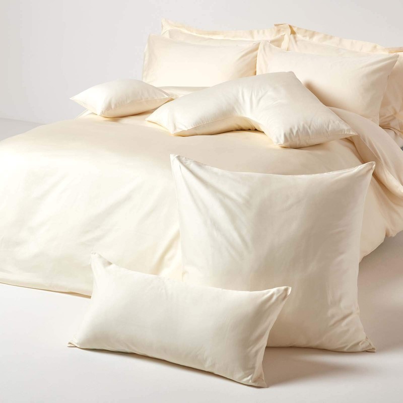 Homescapes Organic Pillowcase 48 x 74 cm Cream Vanilla 100%
