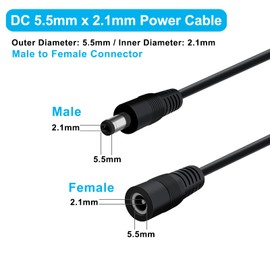 YINGAYOU DC 4 Way Splitter 5.5 x 2.1mm DC Splitter Cable 5V 6V 9V 12V 24V 3A, for Security Cameras, DVR, Router, Printer, LED Strip (1 to 4, 70 cm)