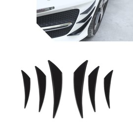 jokormo 6 PCS Car Front Bumper Spoilers, Waterproof PVC Vehicle Bumper Decoration Strips, Universal Durable Automotive Body Protective Accessories for Truck SUV Car (Black), JOKZST902BL-6PS
