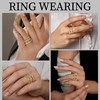 Stackable Rings for Women Statement Rings 18K Gold Plated Interlocking