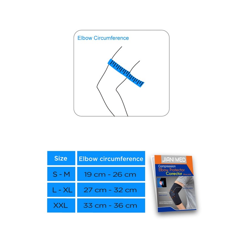 JianiMed Elbow Protector – Elbow Sleeve, Compression Support, Strains, Sprains,