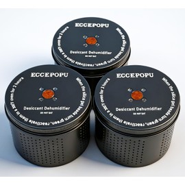 ECCEPOPU Gun Safe Dehumidifier 200g - Silica Gel Desiccant Canister, Moisture Absorber for Gun Cabinets & Safes, Protect 80 Cubic Feet, Black, Aluminum Shell