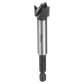 sourcing map Forstner Drill Bit 5/8"(15mm) Carbon Steel Multi-Tooth Flat Wing Wood Drilling Bit Hinge Cutter with 1/4" Hex Shank for Hardwood Softwood Plywood Woodworking