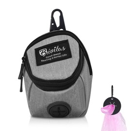 WishLotus Dog Treat Pouch, All-in-one Poop Bag Dispenser with Waste Bag Holder Small Dog Training Treat Pouch for Walking Running Playing (Gray)