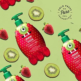 RAW SUGAR, Shampoo  Acondicionador, 2 en 1, para Niños de 3 Años y Más, Aroma a Fresa y Kiwi, Infusionado con Aceite de Jojoba, Prensado en Frío,