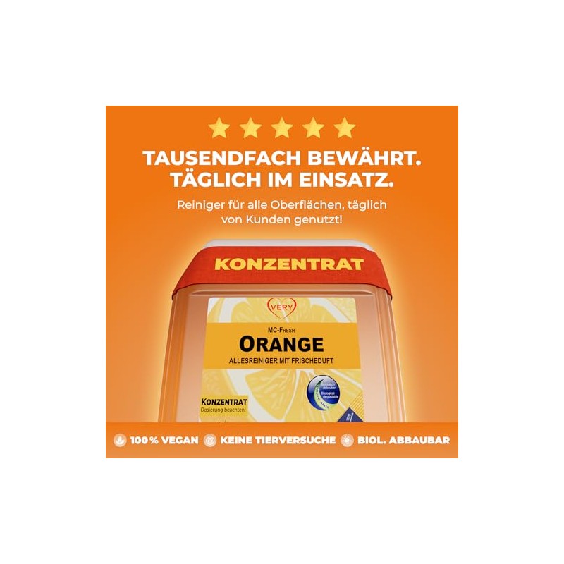 VERY Orange, all-purpose cleaner with fresh orange fragrance, 5 L