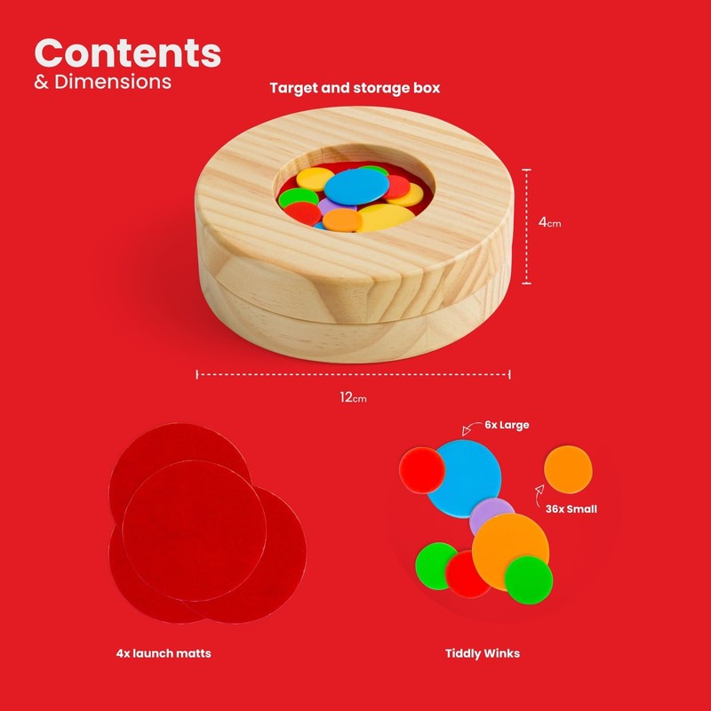 Bigjigs Toys Tiddly Winks Game, Wooden Toys, Board Games, Travel