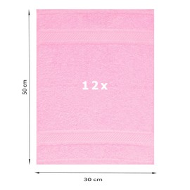 Betz 12 Piece Set 12 Guest Towels rose PALERMO 30x50 cm 100% Cotton
