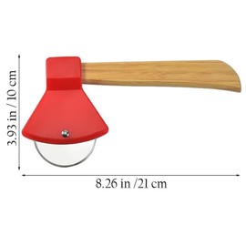 DURABOARD Funny & Cool Axe Pizza Cutter - Unique Men Dad Tool With Steel Сircular Saw, Plastic Cover for Wheel Blade Knife & Bamboo Handle - Cute Kitchen Gadgets Nonstick Stuff Slicer Accessories
