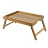VaeFae Acacia Bed Table Tray, Wooden Breakfast Tray with Folding