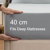 Soifox Super King Fitted Sheet Grey - Bed Sheets with