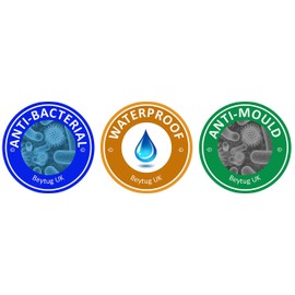 beytug Antibacterial Fabric Shower Curtain, Narrow Width, Extra Long - Rain Drop 120 x 200CM (47" x 78")