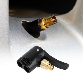 INFINAUTO Non Deflatable Tire Valve Chuck, 7.5mm Car Inflator Compressor Pump Adapter Tire Inflator Nozzle Adapter with Clip Black, 1 Pc