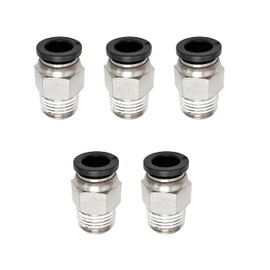 Straight Air Connectors Pneumatic Push to Quick Connect PT 1/4" x OD 8mm Pipe Pack of 5