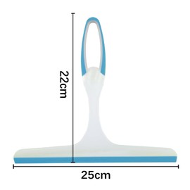 Hsyadazi Shower Squeegee, Pack of 2 Window Squeegees - Universal Shower Wiper for Glass, Tiles & Car - Non-Slip Rubber Blade & Plastic Handle - Includes Wall Mountable Holder (Blue/Green)