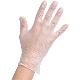Whitedrop 100pcs Clear Plastic Gloves Disposable Food Safe Gloves Hairdressing Gloves Vinyl Gloves Work Gloves for Food Service Cooking Cleaning Food Handling