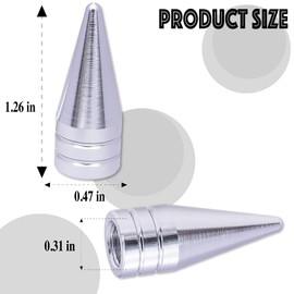 MEAJOO 6PCS Spiked Shape Tire Valve Stem Caps, Aluminum Alloy Spike Wheel Tire Valve Stem, Universal Dustproof Tire Valve Stem Covers for Cars, SUV, Trucks, Bikes, Motorcycles, Bicycles(Silver)
