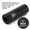 CASOMAN 1/2-Inch Drive x 19mm Deep Impact Socket, 6-Point, Metric,