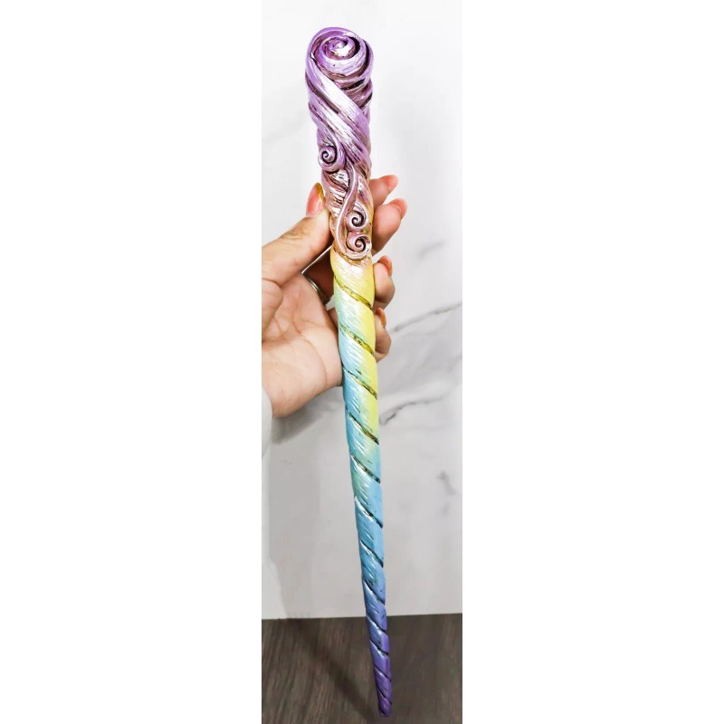 Wizards Fantasy Cosplay Rainbow Unicorn Horn Magic Wand Staff Prop