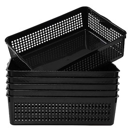Wekioger Cesta de almacenamiento A4 Ppaer, bandeja de plástico para archivos, paquete de 6, R