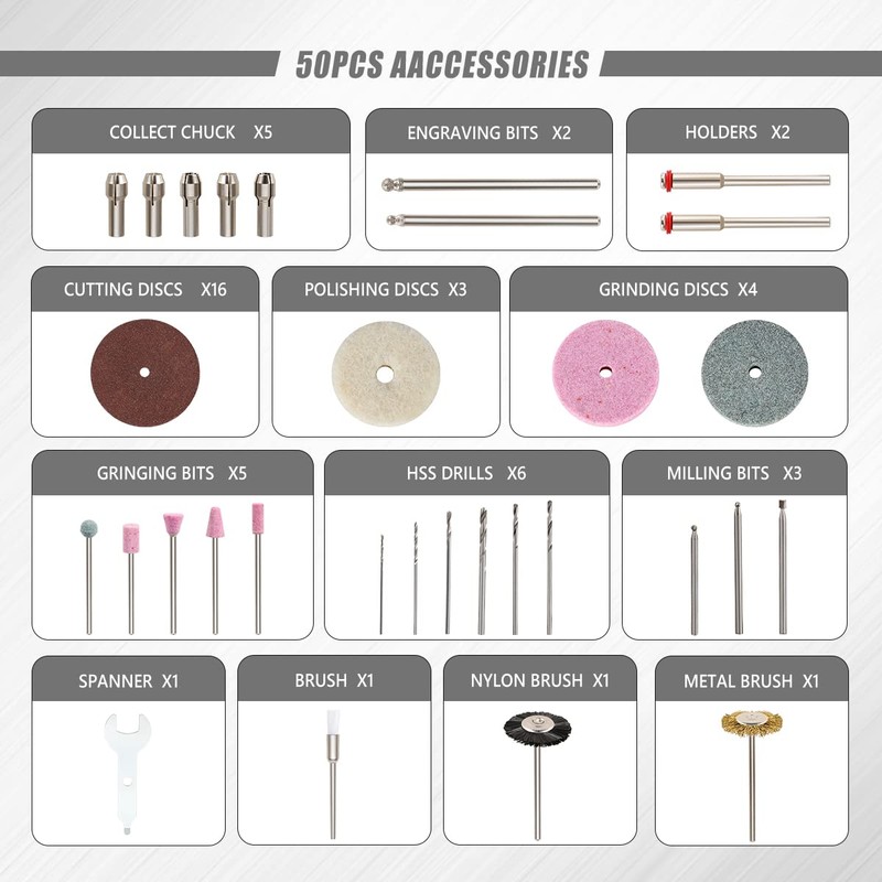 DNA MOTORING TOOLS-00163 Cordless Rotary Tool 12V Variable Speed Rechargeable