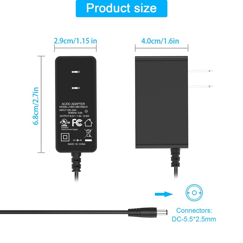 9V Power Supply Compatible with TP-Link Tapo Camera C100 C200