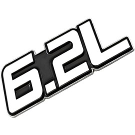 EOWHIB 6.2L Metal Car Emblem Logo, 3D Sticker Badge Decal Car Truck Replacement, Fit for All Cars (Silver/Black)