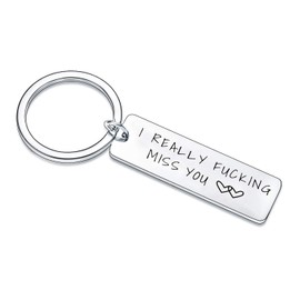 Couples Gifts Keychain for Him Her Husband Wife Boyfriend Girlfriend Men Woman Lover Keyring for Valentine's Day Christmas Wedding Gifts Anniversary (Miss You)
