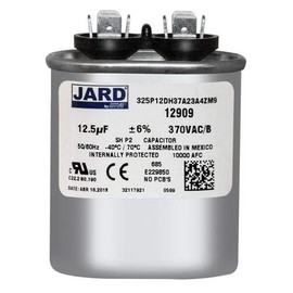 Jard 12909-12.5 uF MFD x 370 VAC Replaces Genteq Oval Capacitor # C312L / 27L572