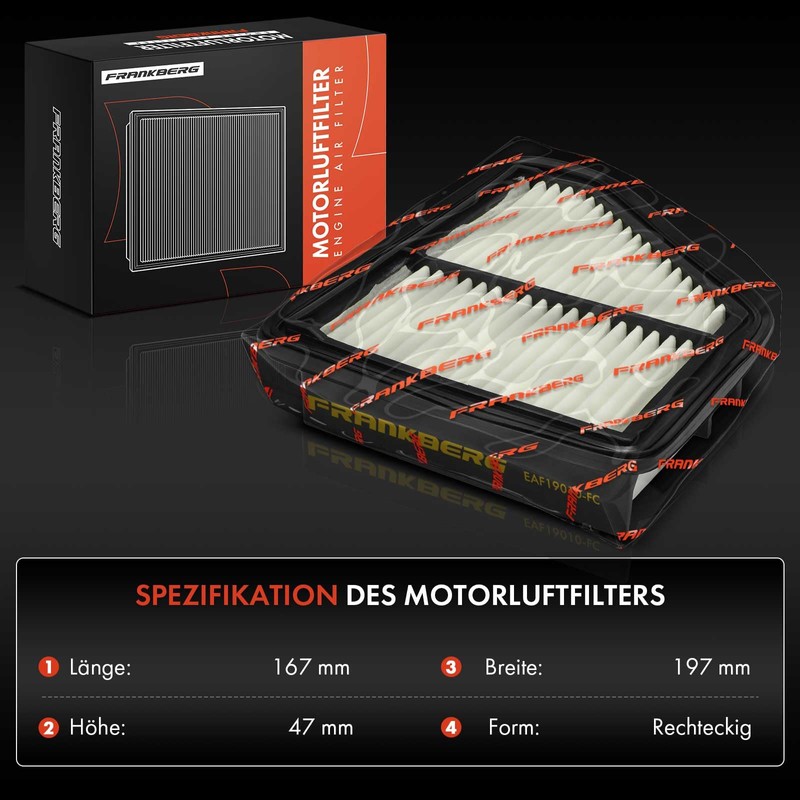 Frankberg 1 x Air Filter Insert Petrol Compatible with Civic