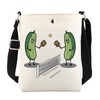 WCGXKO Funny Pickleball Gift Pickle Messenger Bag Trendy Pickleball Gift