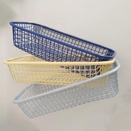 Pastel small items organizer basket iron basket multipurpose storage blue