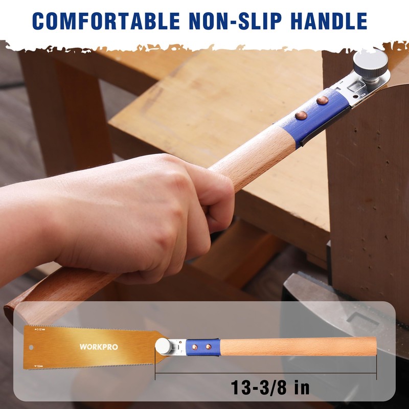 WORKPRO 10 Inch Japanese Pull Saw, Double-Edged Hand Saw for